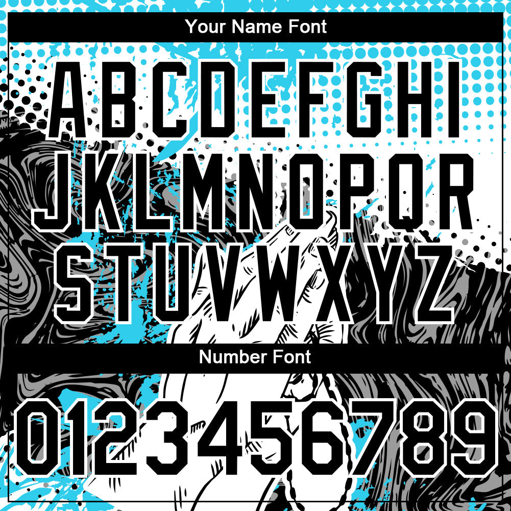 Custom Light Blue Black-White 3D Pattern Design Religion Jesus Christ Authentic Baseball Jersey - Sky-Custom