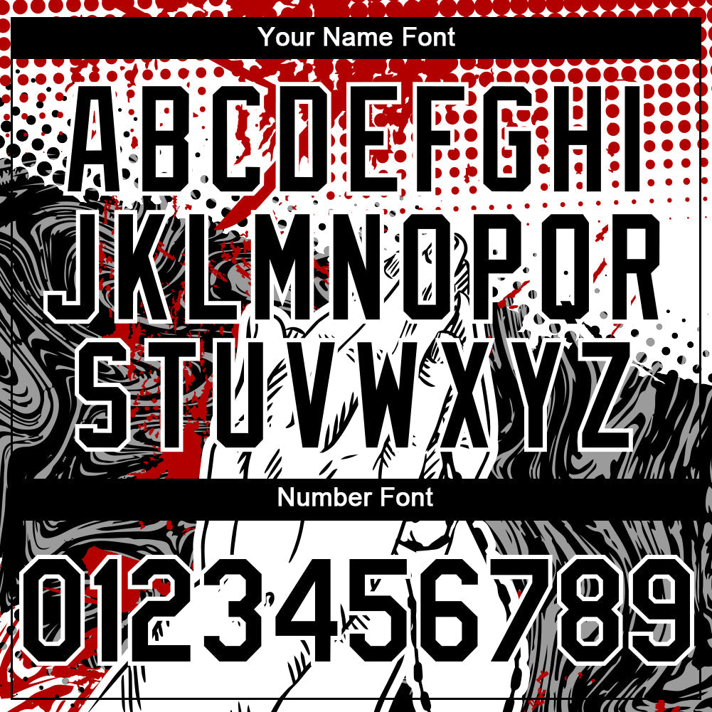 Custom Red Black-White 3D Pattern Design Religion Jesus Christ Authentic Baseball Jersey - Sky-Custom