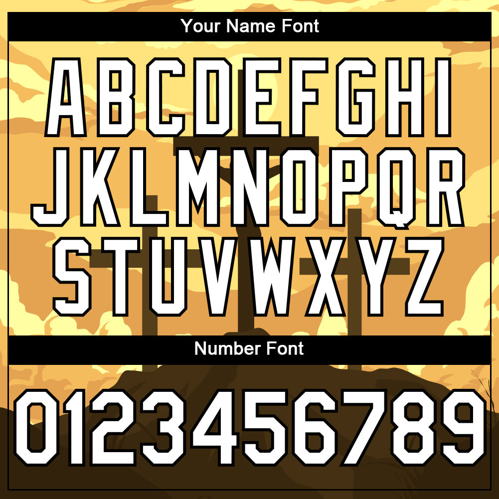 Custom Yellow White-Black 3D Pattern Design Religion Cross Jesus Christ Good Friday Authentic Baseball Jersey - Sky-Custom