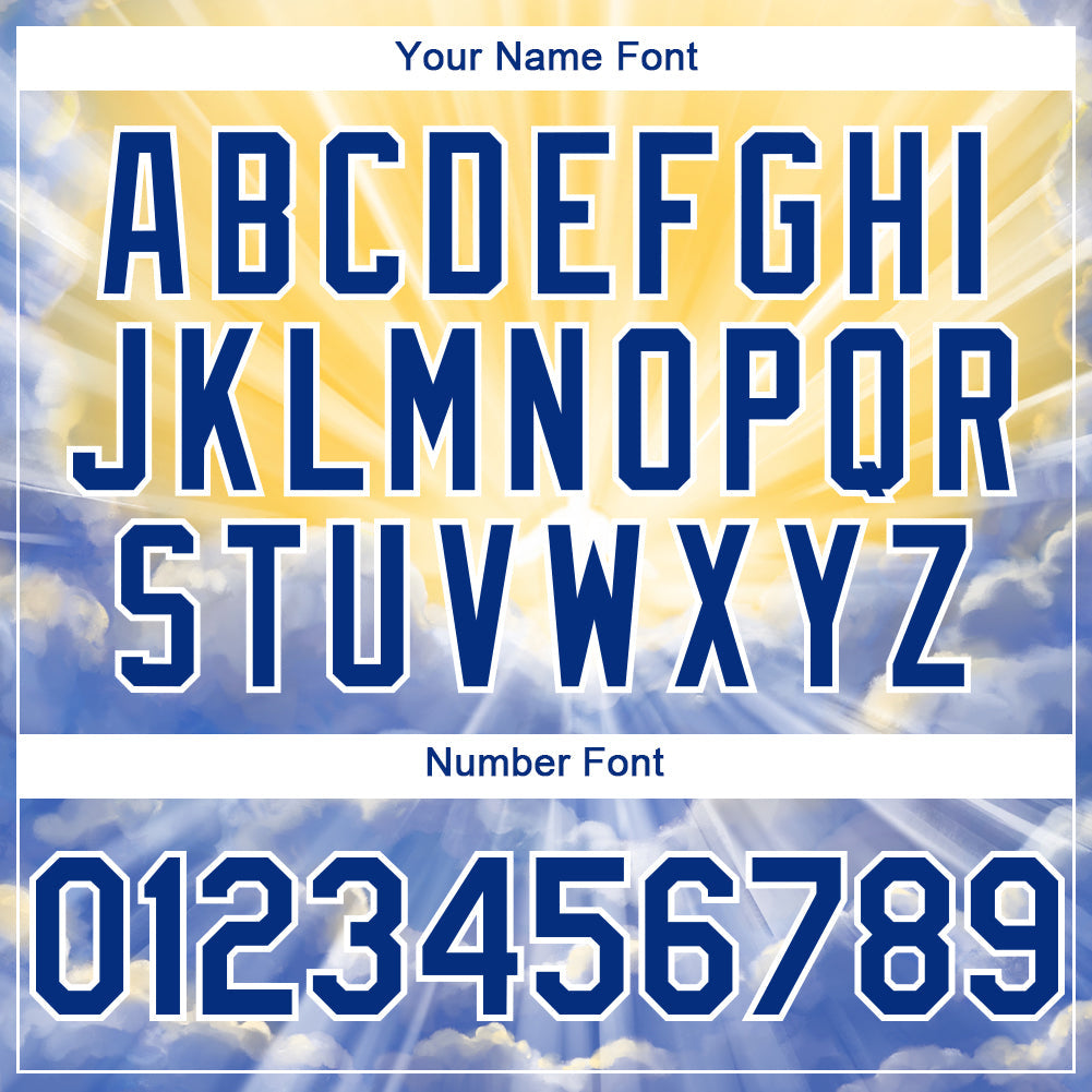 Custom Yellow Royal-White 3D Pattern Design Religion Jesus Christ Authentic Baseball Jersey - Sky-Custom