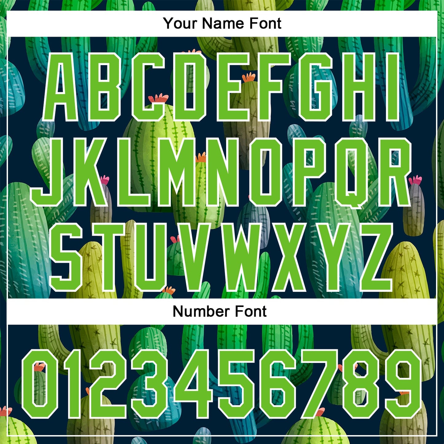 Custom Navy Aurora Green-White 3D Pattern Design Cactus Festival Authentic Baseball Jersey - Sky-Custom