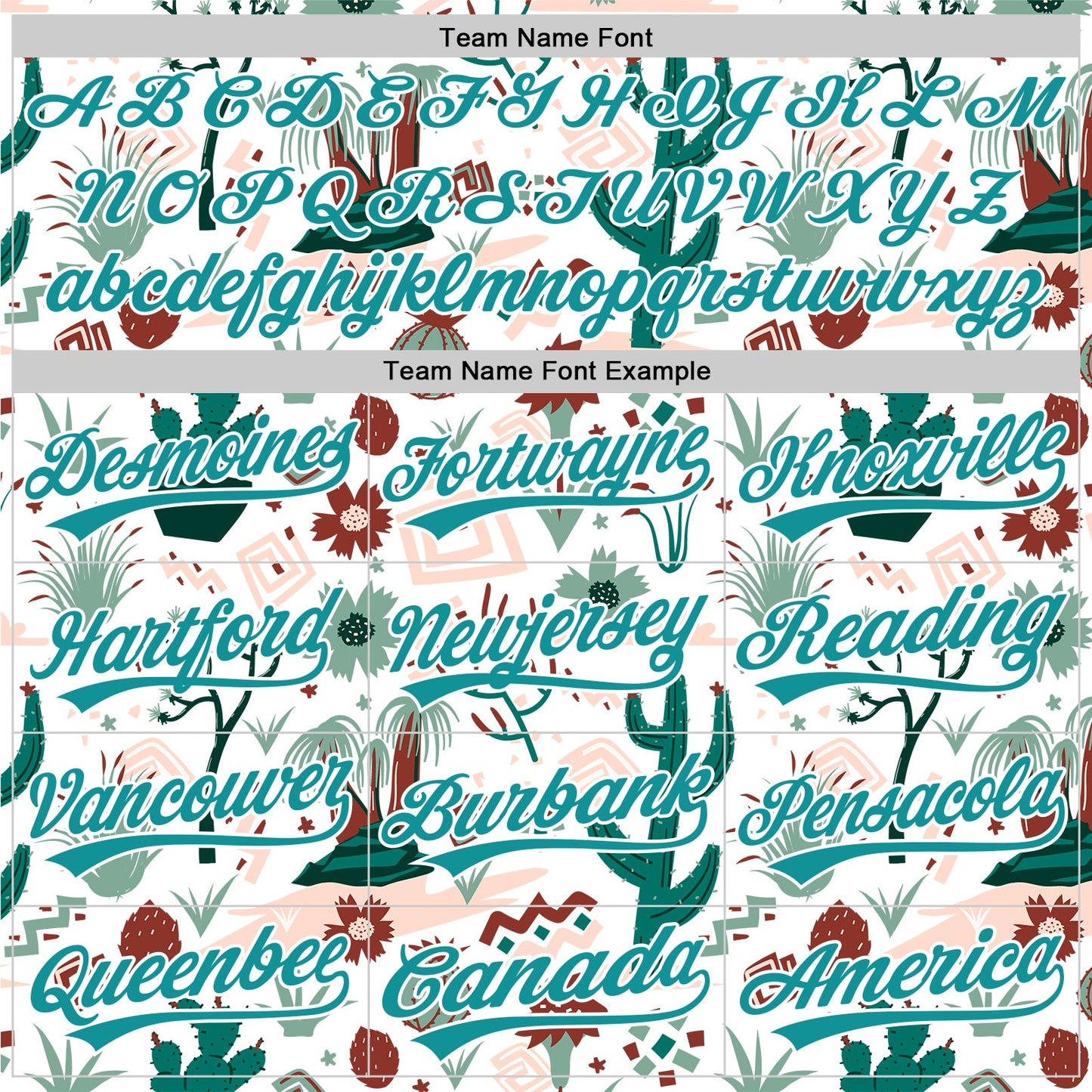 Custom White Teal 3D Pattern Design Cactus Festival Authentic Baseball Jersey - Sky-Custom