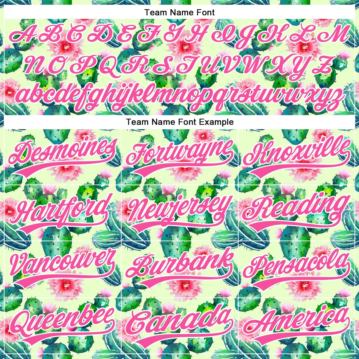 Custom Green Pink-White 3D Pattern Design Cactus Festival Authentic Baseball Jersey - Sky-Custom