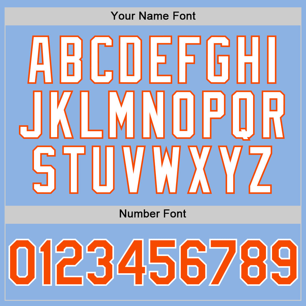 Custom Light Blue Orange-White 3D Pattern Design Gradient Style Twinkle Star Authentic Baseball Jersey - Sky-Custom