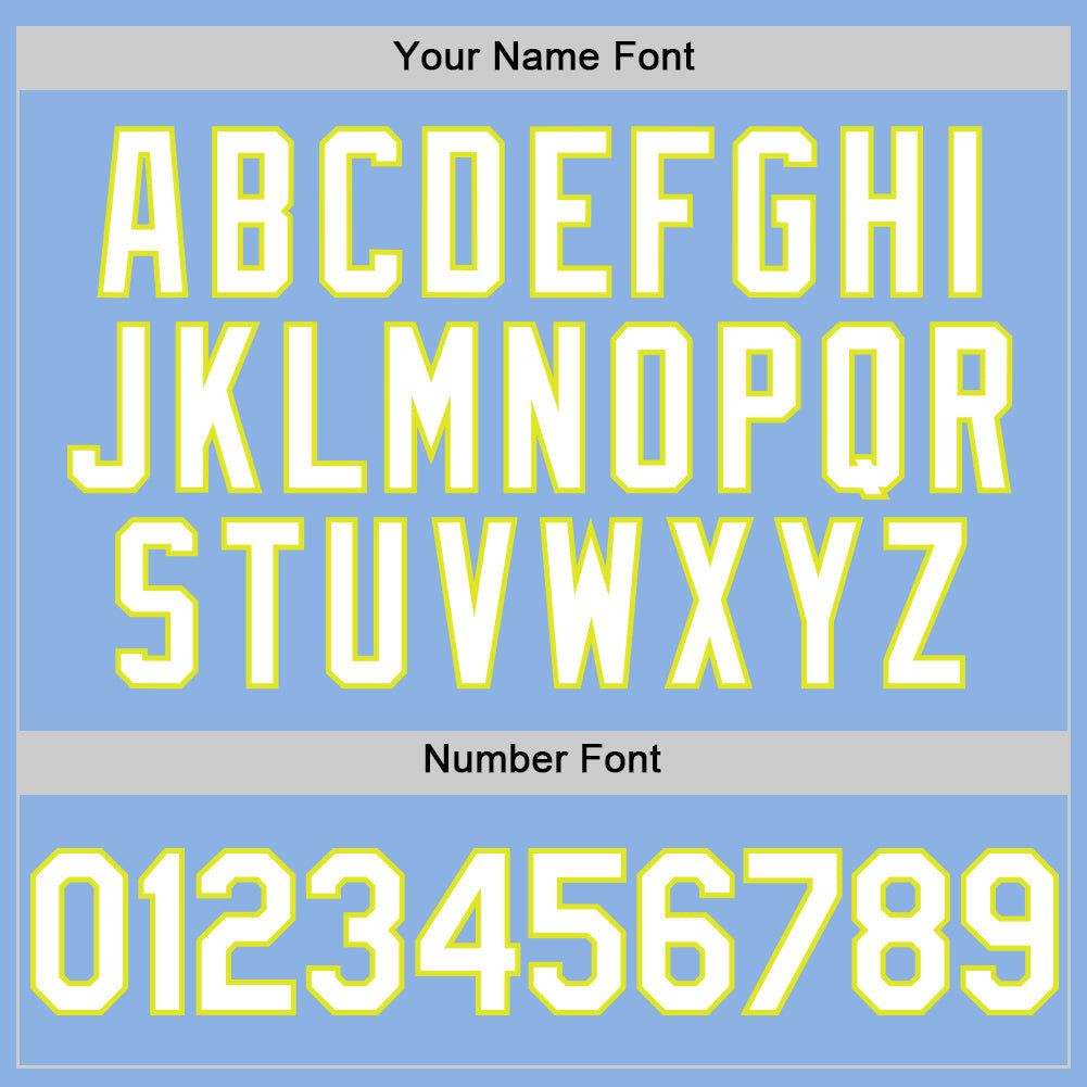 Custom Light Blue White-Neon Yellow 3D Pattern Design Gradient Style Twinkle Star Authentic Baseball Jersey - Sky-Custom