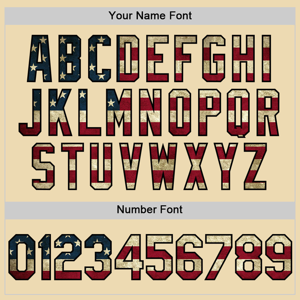 Custom Cream Vintage USA Flag-Black 3D Pattern Design Gradient Style Twinkle Star Authentic Baseball Jersey - Sky-Custom