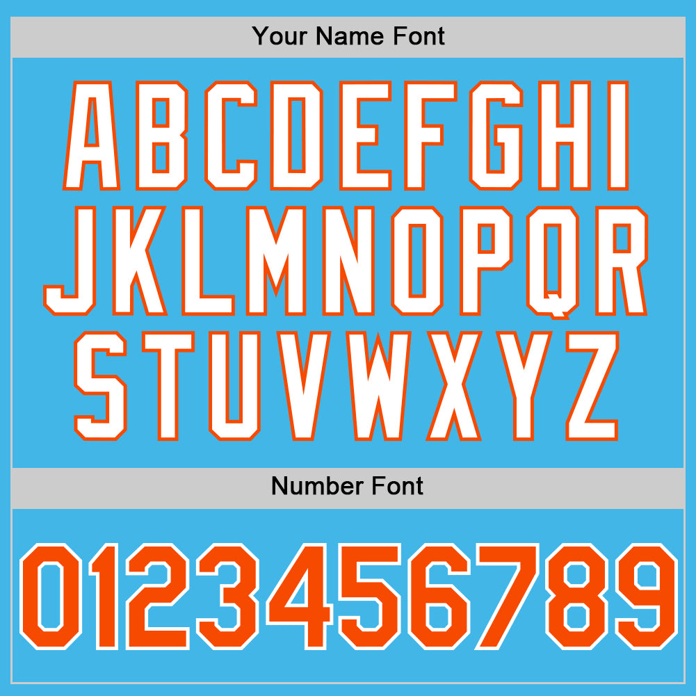 Custom Sky Blue Orange-White 3D Pattern Design Gradient Style Twinkle Star Authentic Baseball Jersey - Sky-Custom