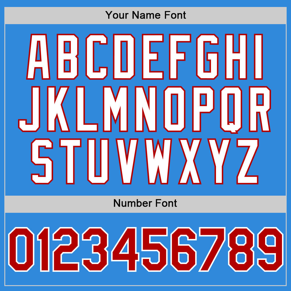 Custom Electric Blue Red-White 3D Pattern Design Gradient Style Twinkle Star Authentic Baseball Jersey - Sky-Custom