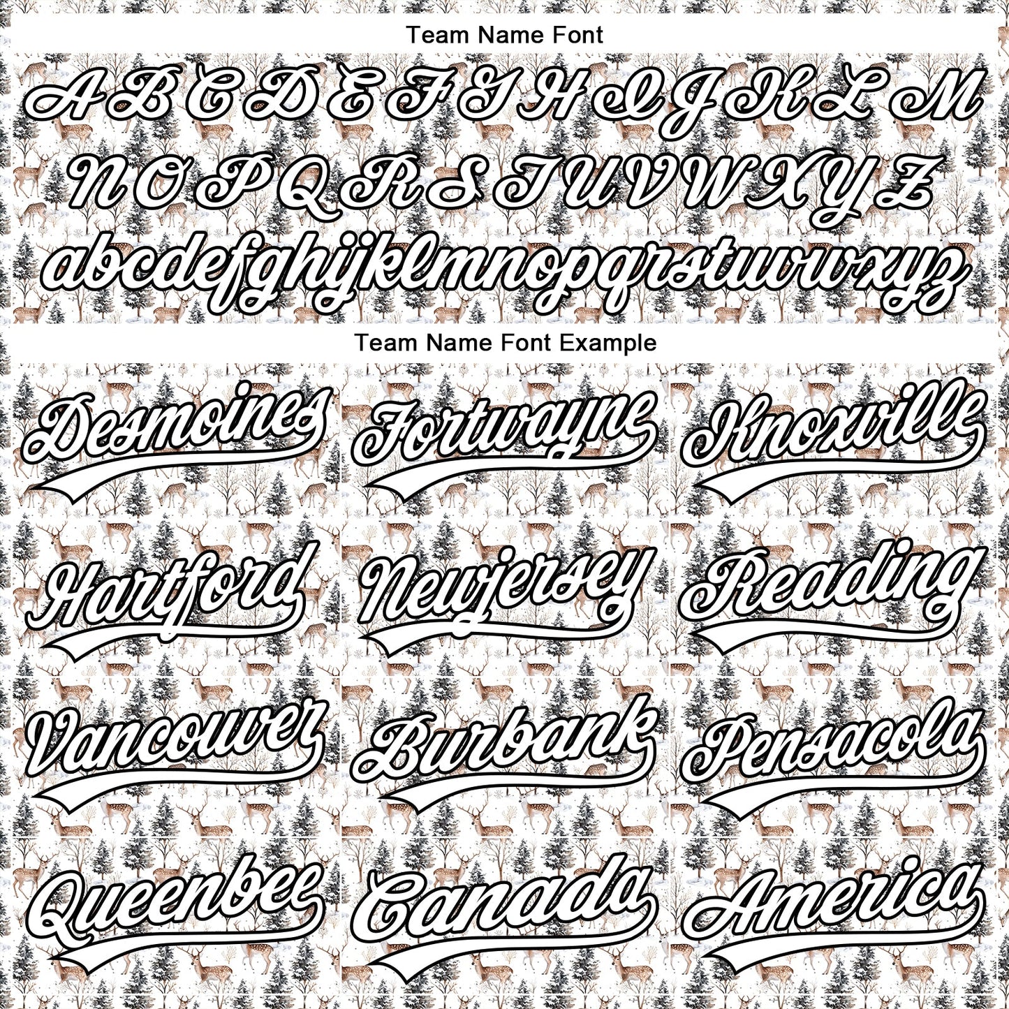 Custom White Black 3D Pattern Design Animal Deer Authentic Baseball Jersey - Sky-Custom