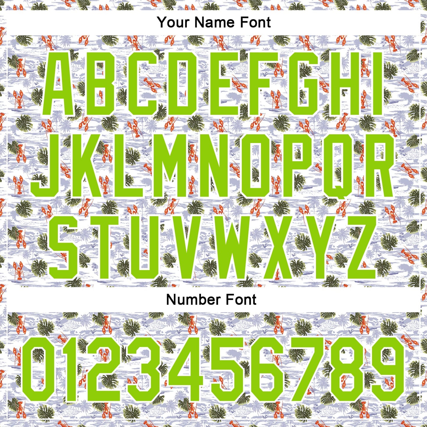 Custom White Neon Green 3D Pattern Design Animal Lobster And Hawaii Palm Trees Authentic Baseball Jersey - Sky-Custom