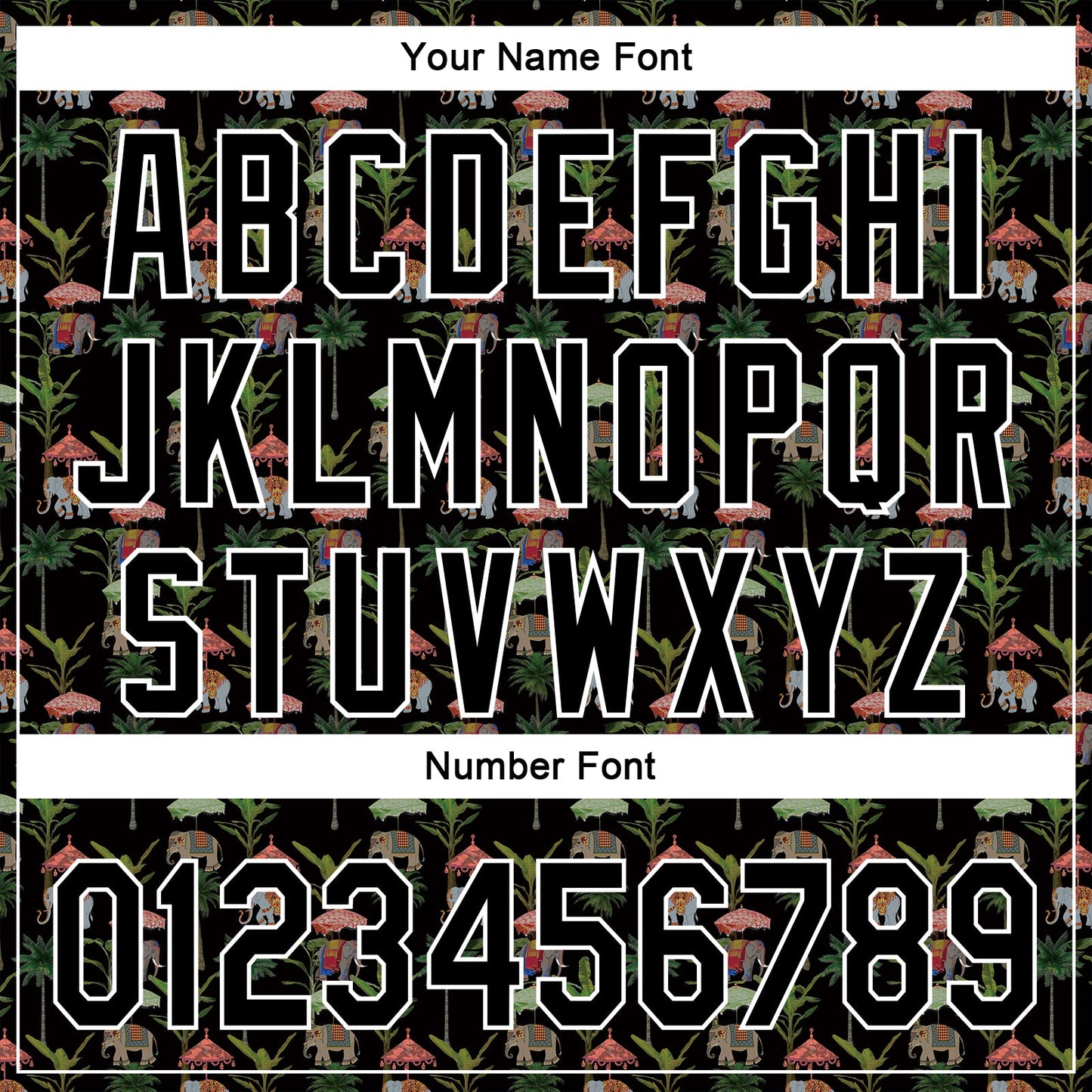 Custom Black White 3D Pattern Design Animal Elephant And Hawaii Palm Trees Authentic Baseball Jersey - Sky-Custom