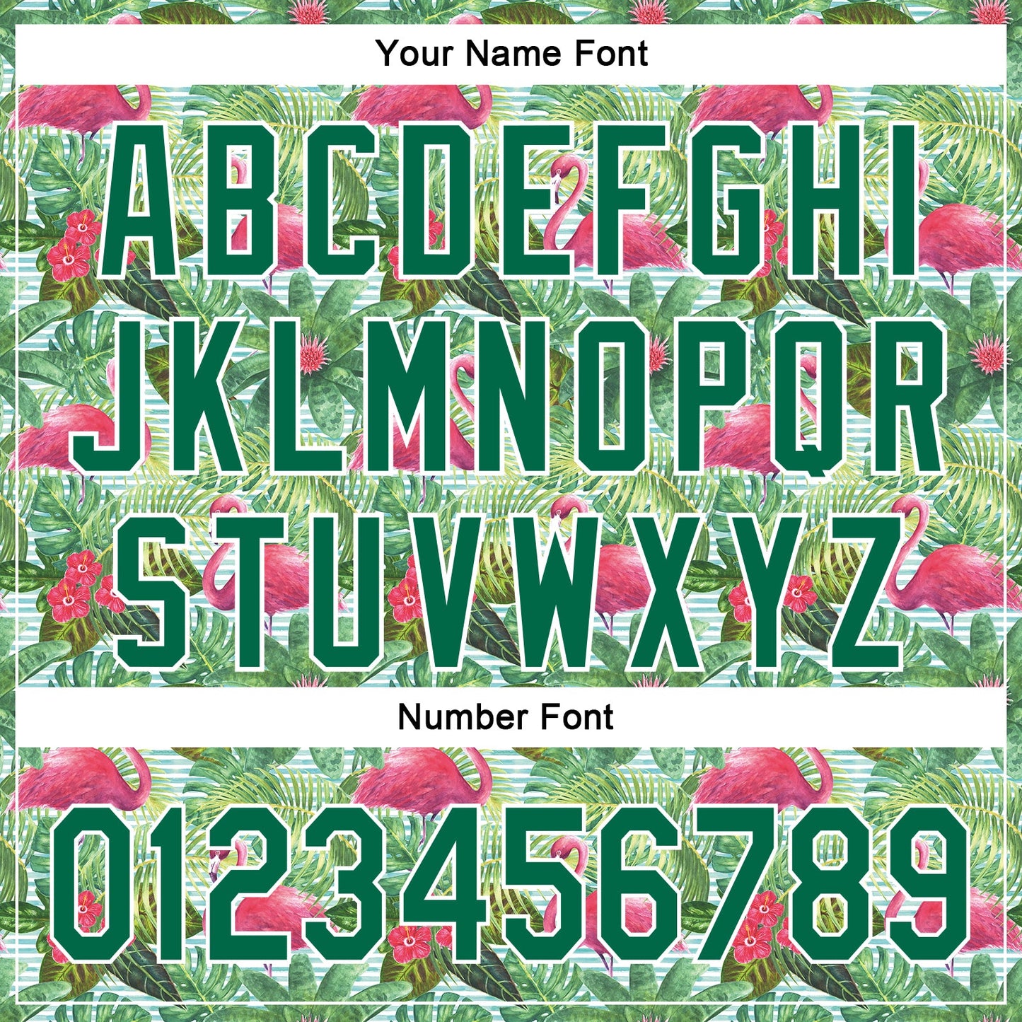 Custom White Kelly Green 3D Pattern Design Animal Flamingo And Hawaii Palm Leaves Authentic Baseball Jersey - Sky-Custom