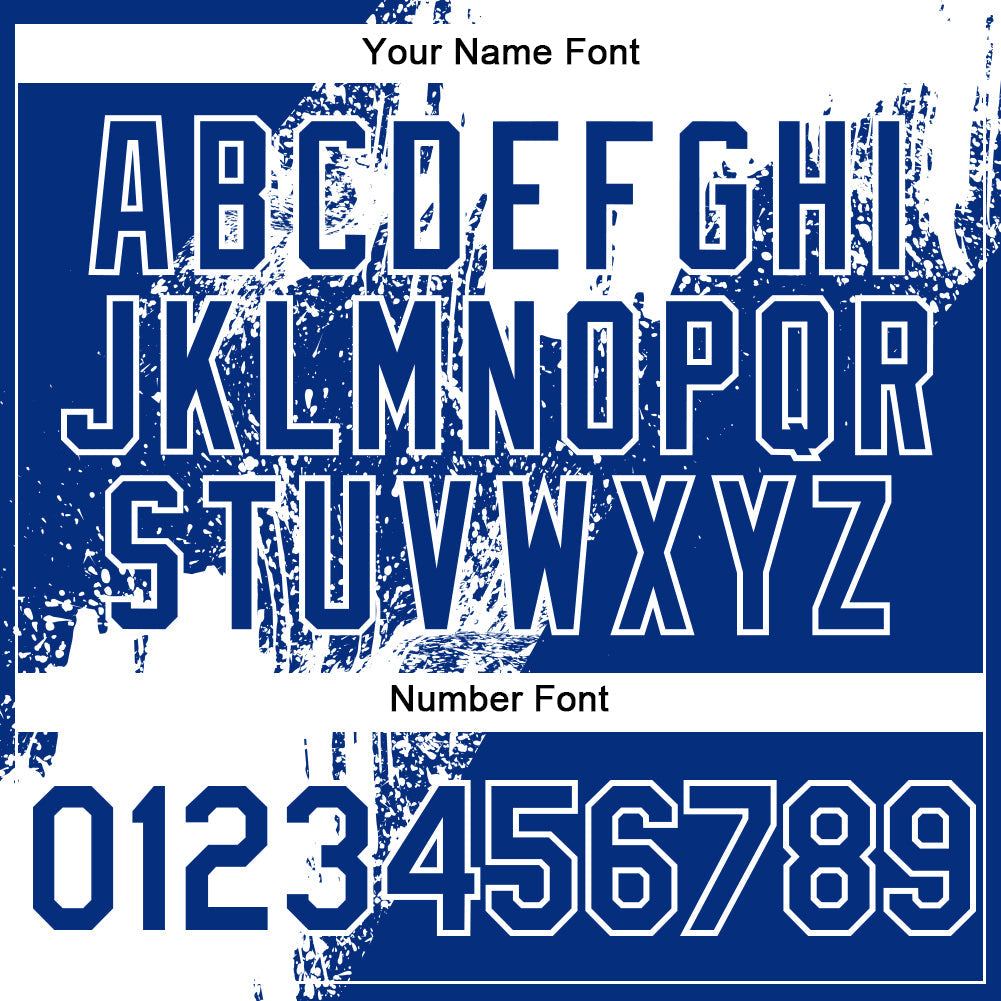 Custom White Royal 3D Pattern Design Abstract Brush Stroke Authentic Baseball Jersey - Sky-Custom