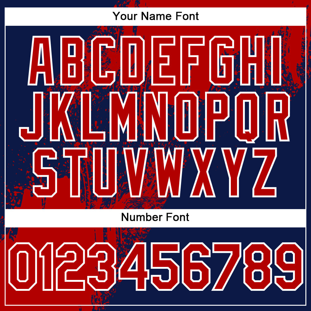 Custom Red Navy-White 3D Pattern Design Abstract Brush Stroke Authentic Baseball Jersey - Sky-Custom