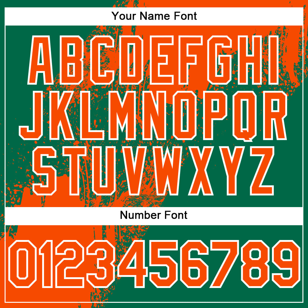 Custom Orange Kelly Green-White 3D Pattern Design Abstract Brush Stroke Authentic Baseball Jersey - Sky-Custom