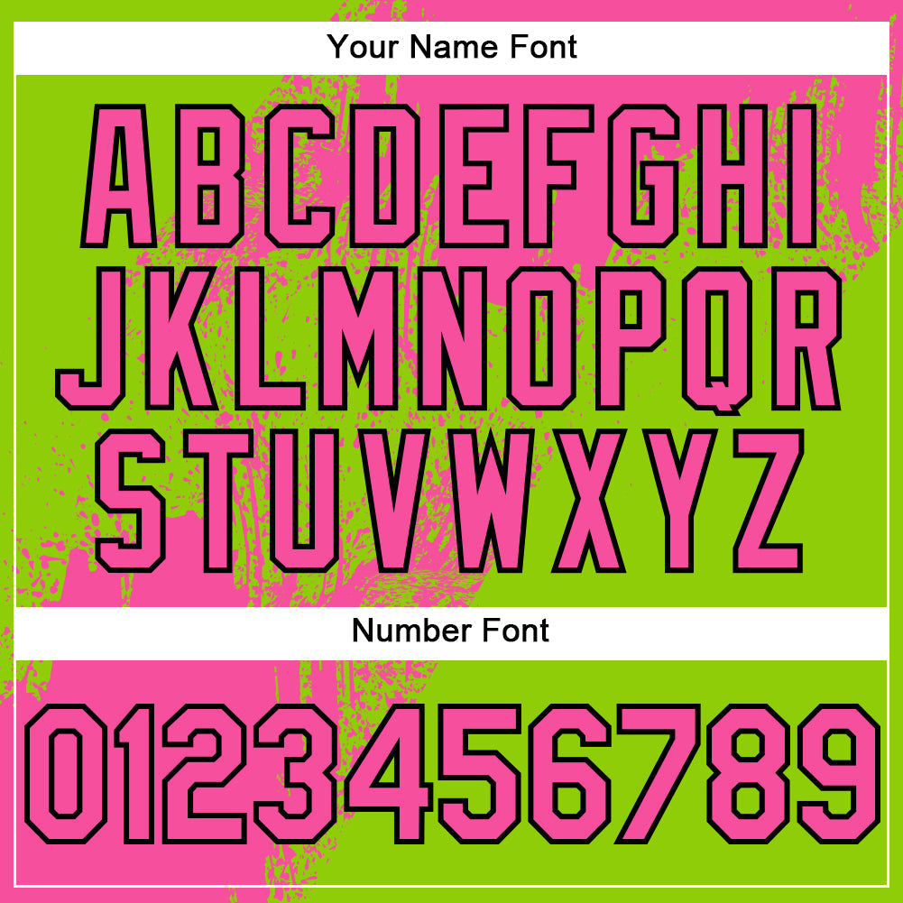 Custom Pink Neon Green-Black 3D Pattern Design Abstract Brush Stroke Authentic Baseball Jersey - Sky-Custom