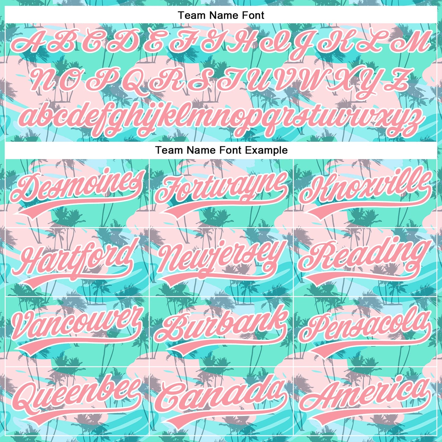 Custom Green Medium Pink-White 3D Pattern Design Tropical Hawaii Palm Trees Authentic Baseball Jersey - Sky-Custom