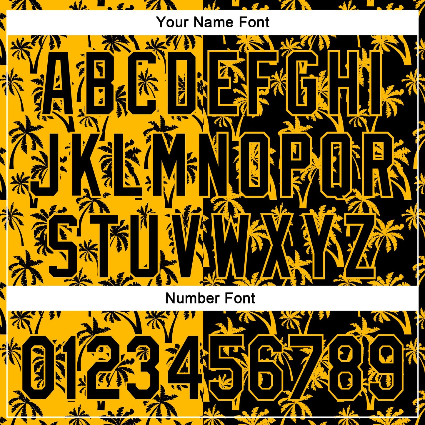 Custom Gold Black 3D Pattern Design Tropical Hawaii Palm Trees Authentic Baseball Jersey - Sky-Custom