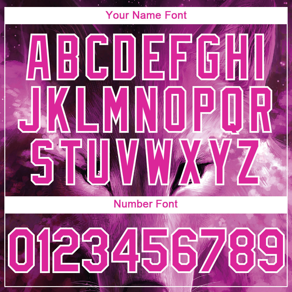 Custom Pink White 3D Pattern Design Animal Wolf Authentic Baseball Jersey - Sky-Custom