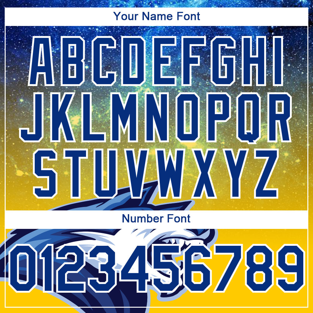 Custom Yellow Royal-White 3D Pattern Design Animal Wolf Authentic Baseball Jersey - Sky-Custom