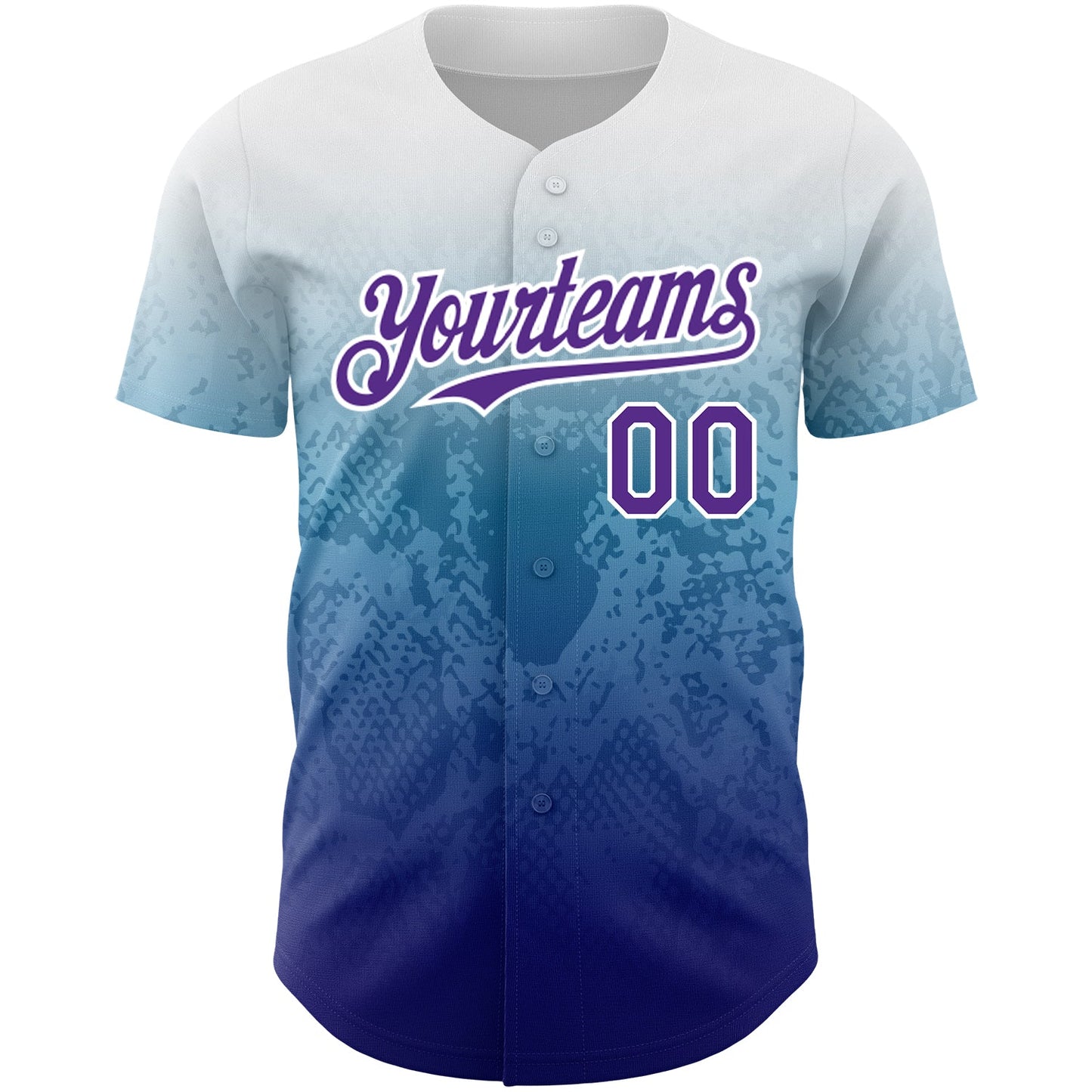 Custom White Purple-Royal 3D Pattern Design Gradient Style Animal Snake Authentic Baseball Jersey - Sky-Custom