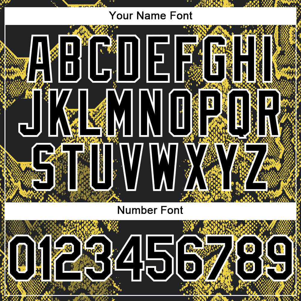 Custom Black Yellow-White 3D Pattern Design Animal Snake Authentic Baseball Jersey - Sky-Custom
