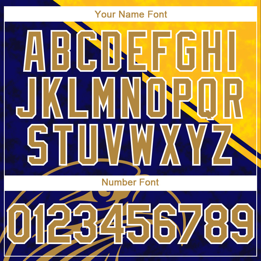 Custom Yellow Old Gold-Navy 3D Pattern Design Animal Eagle Authentic Baseball Jersey - Sky-Custom