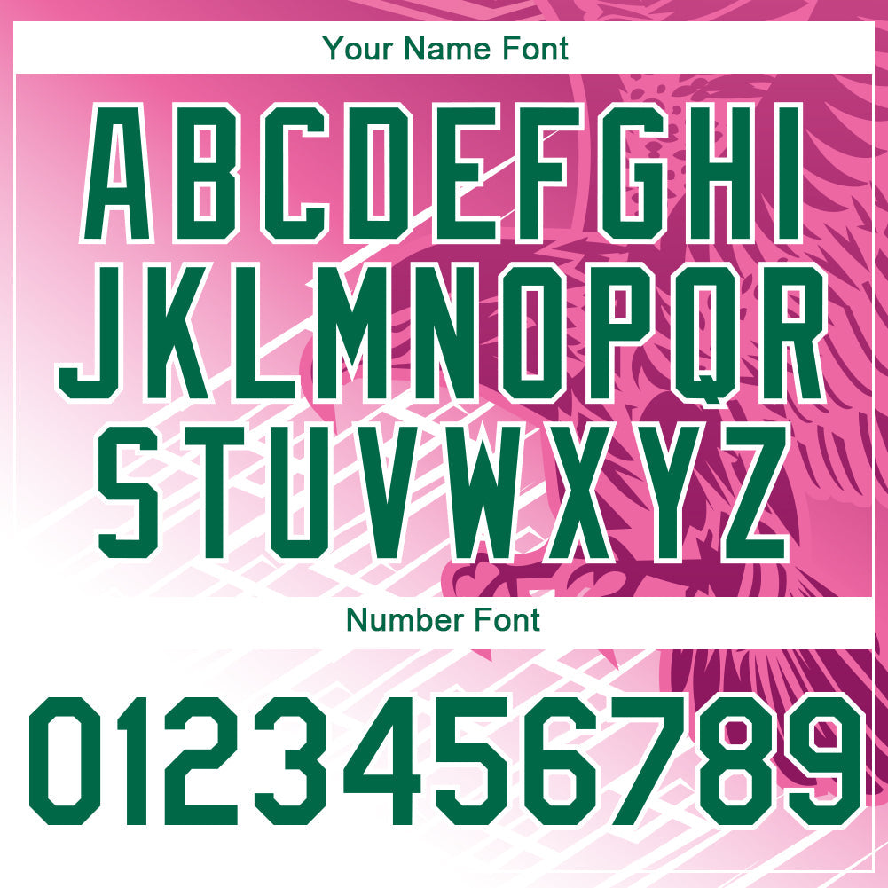 Custom Pink Kelly Green-White 3D Pattern Design Animal Eagle Authentic Baseball Jersey - Sky-Custom