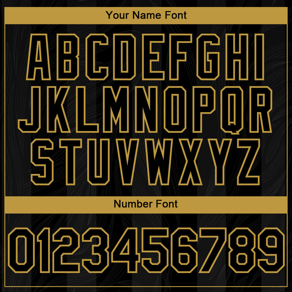 Custom Black Old Gold 3D Pattern Design Stripes Authentic Baseball Jersey - Sky-Custom