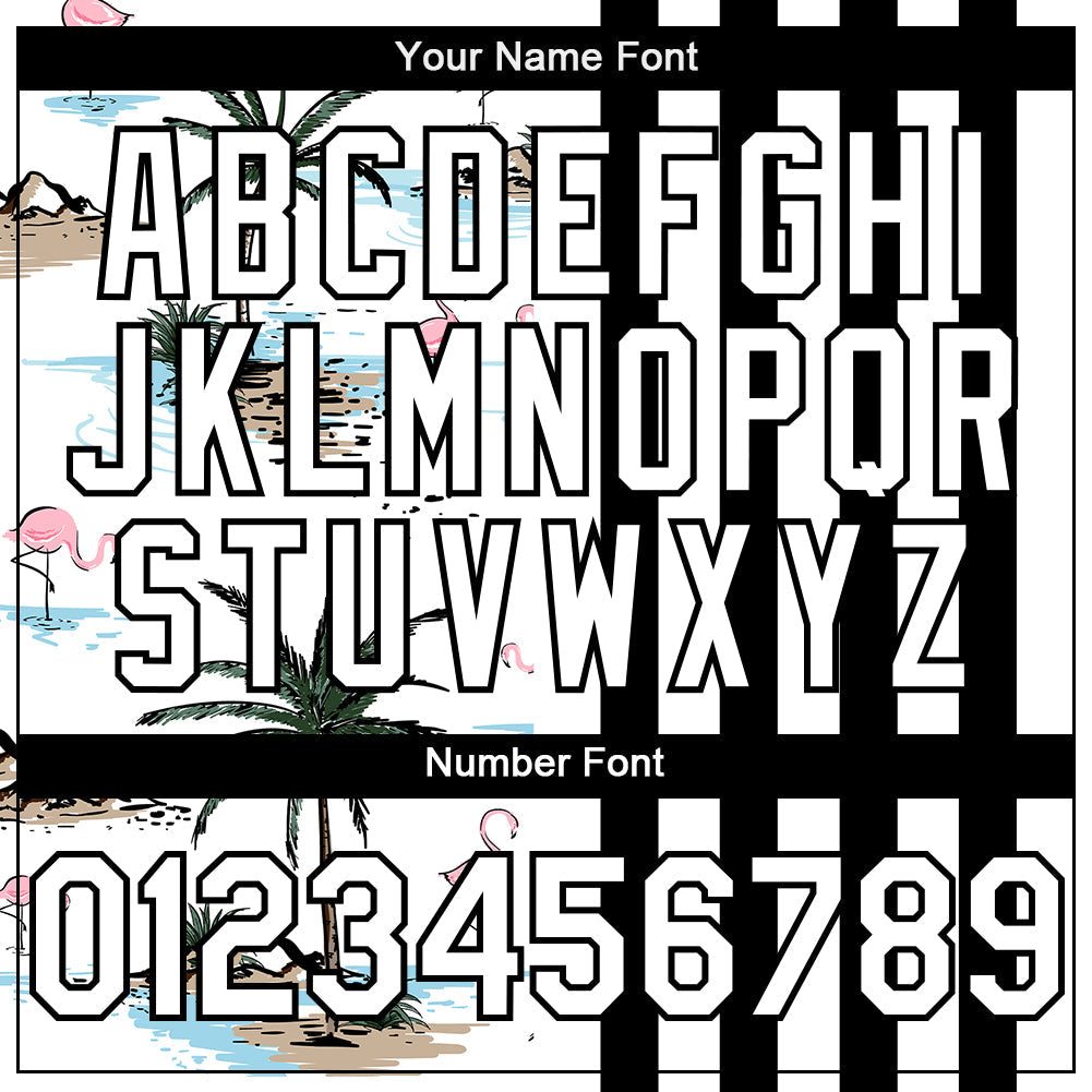 Custom White Black 3D Pattern Design Tropical Hawaii Palm Trees Authentic Baseball Jersey - Sky-Custom