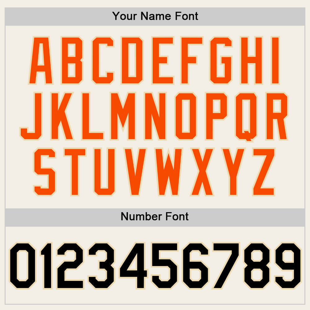 Custom Cream Black-Orange 3D Pattern Design Confetti Authentic Baseball Jersey - Sky-Custom