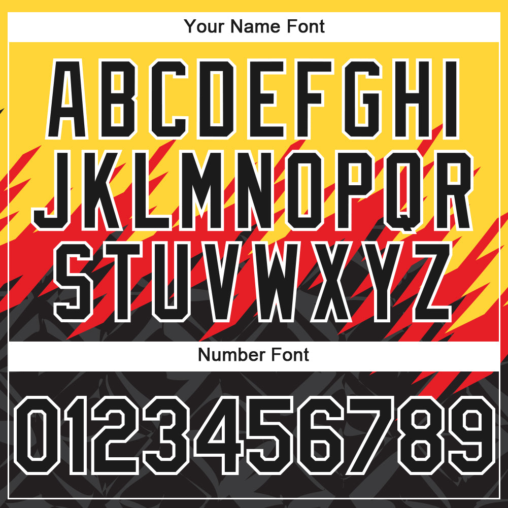 Custom Yellow Black-White 3D Pattern Design Abstract Shape Authentic Baseball Jersey - Sky-Custom