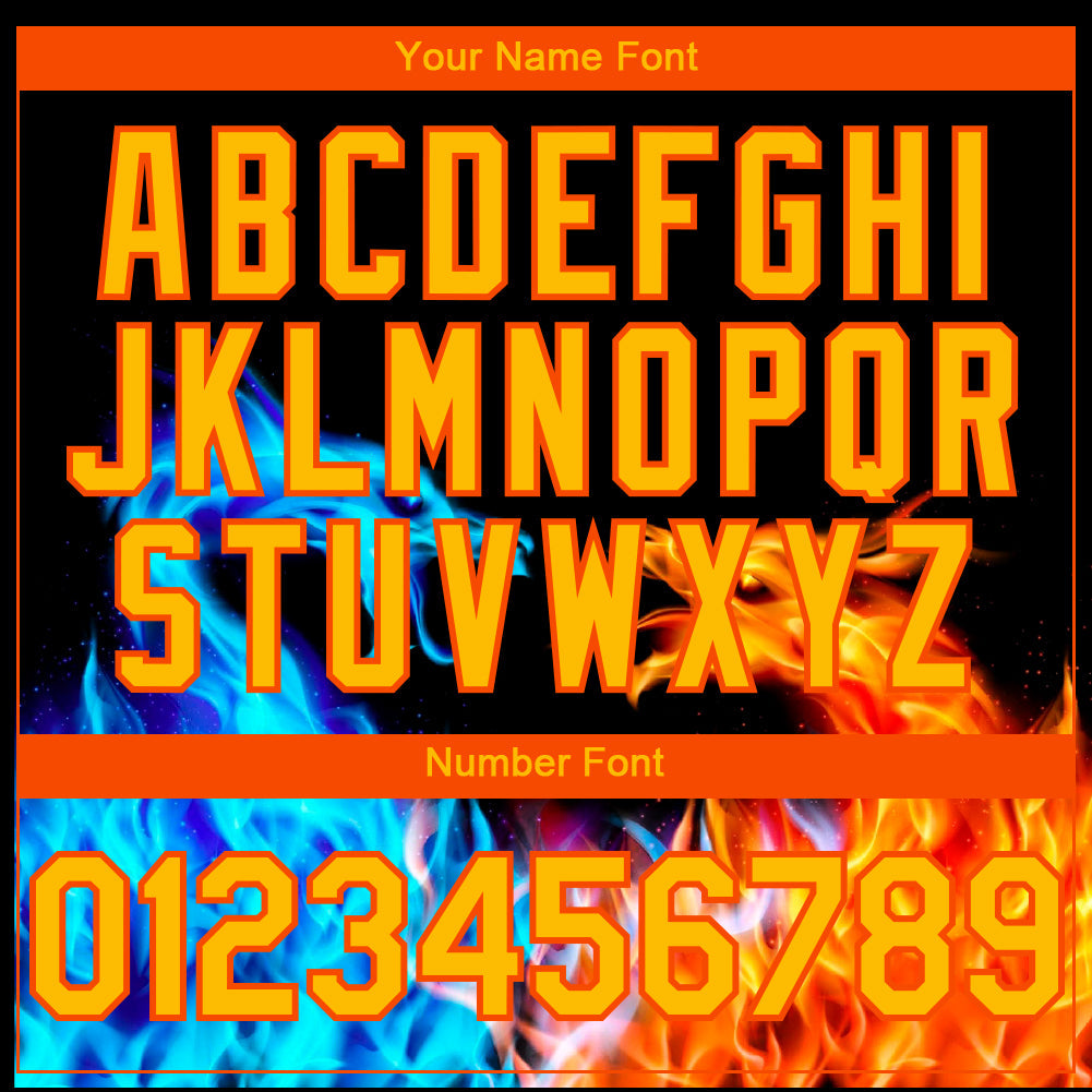 Custom Black Yellow-Orange 3D Pattern Design Fire Dragon Authentic Baseball Jersey - Sky-Custom