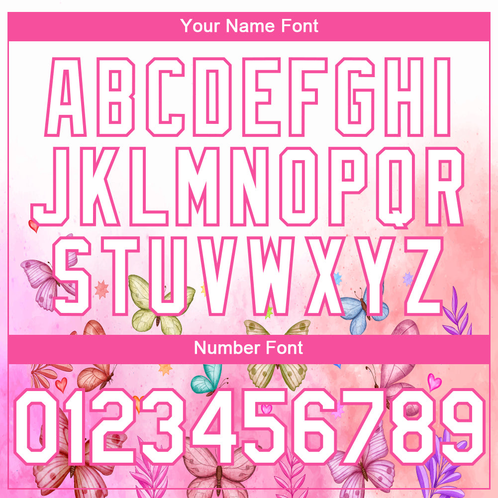 Custom White Pink 3D Pattern Design Animal Butterfly Authentic Baseball Jersey - Sky-Custom