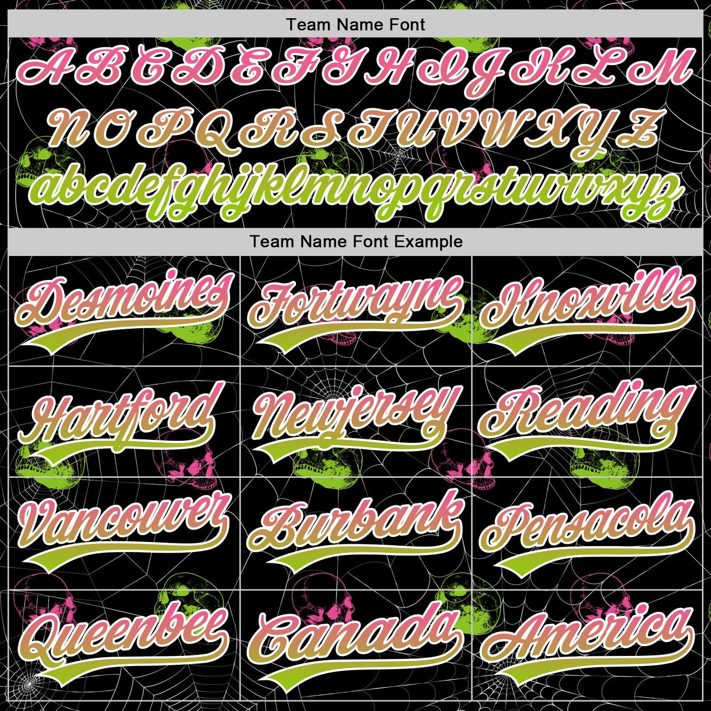 Custom Black Pink-Neon Green 3D Gothic Style Fluorescence Skull Authentic Baseball Jersey - Sky-Custom