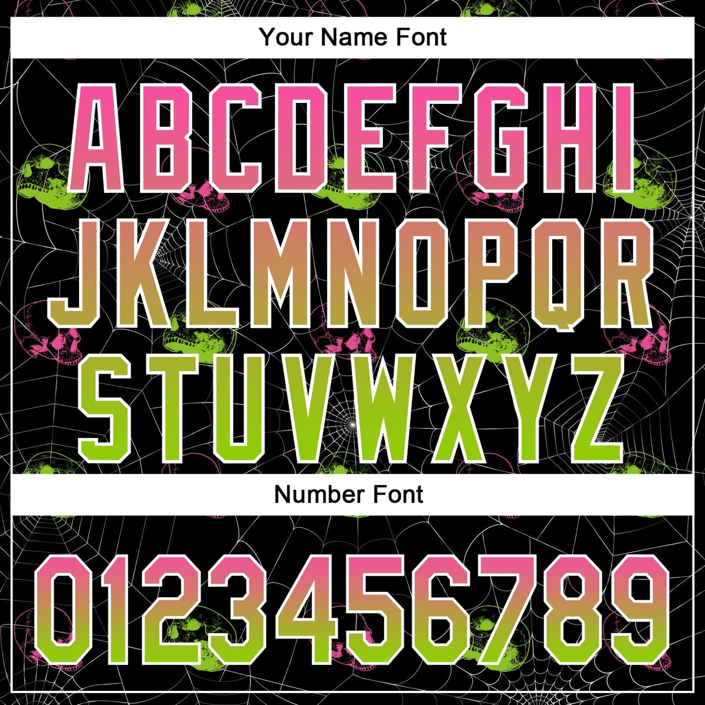 Custom Black Pink-Neon Green 3D Gothic Style Fluorescence Skull Authentic Baseball Jersey - Sky-Custom