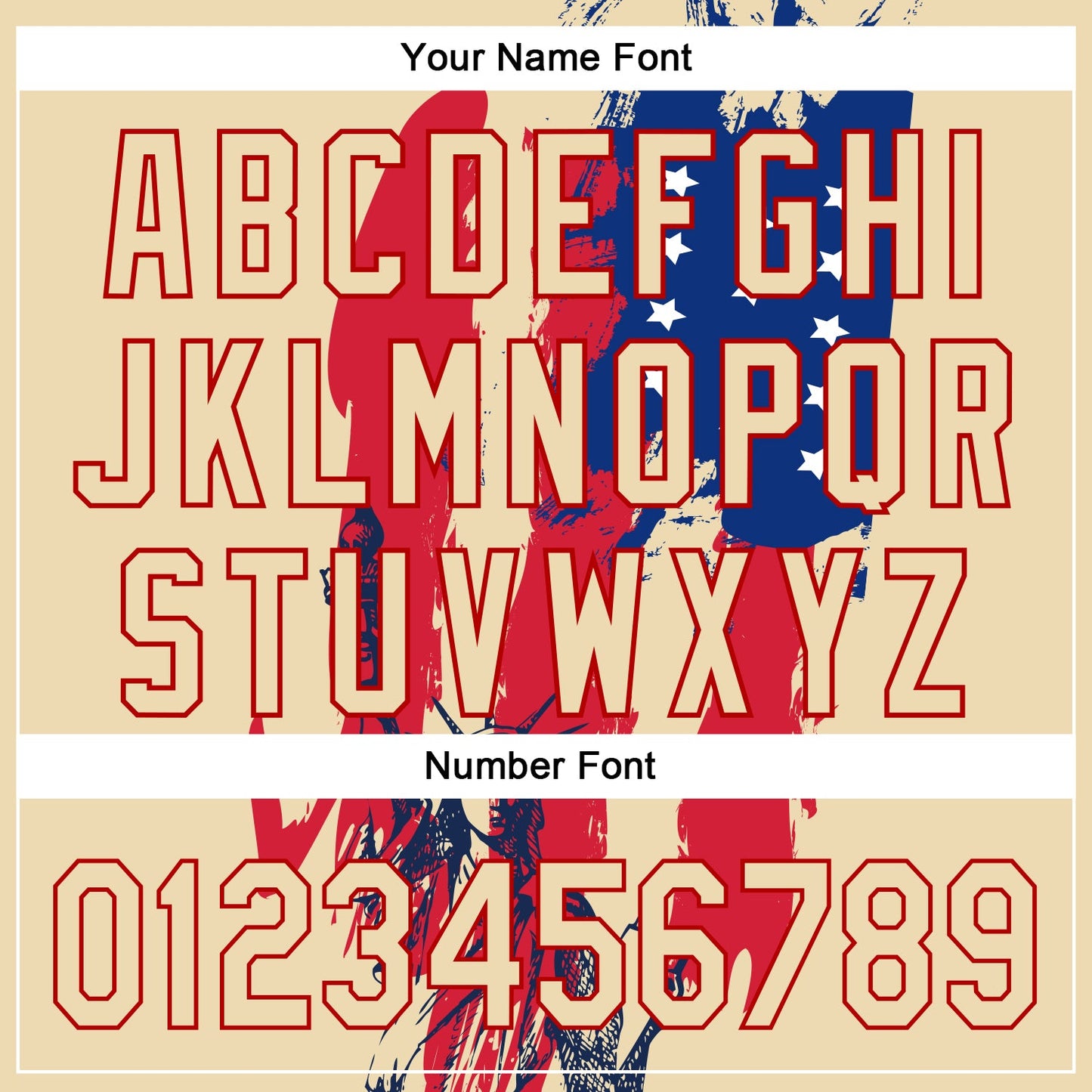 Custom Cream Red-Royal 3D Pattern Design American Spirit American Eagle And Stars Authentic Baseball Jersey - Sky-Custom