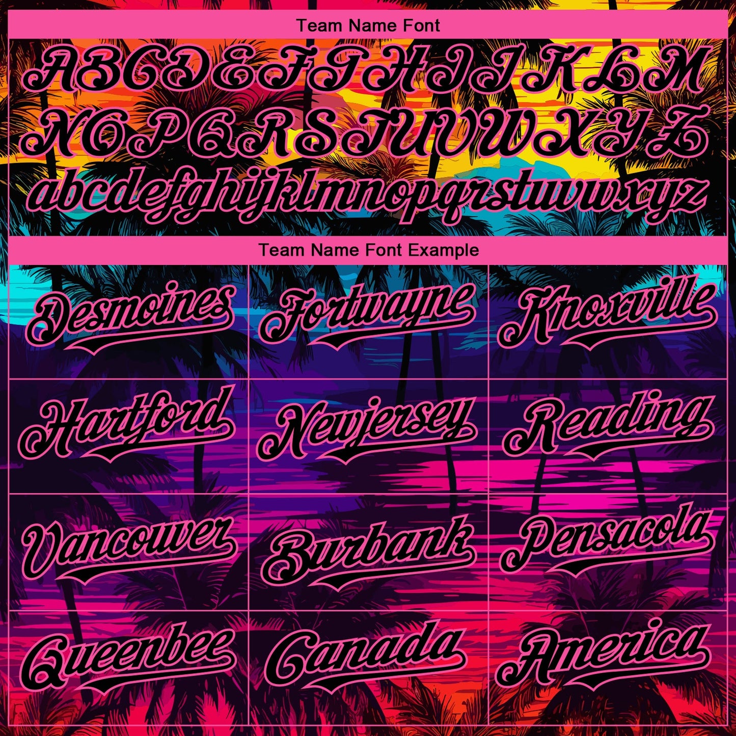 Custom Black Pink 3D Pattern Design Tropical Hawaii Palms Trees Authentic Baseball Jersey - Sky-Custom