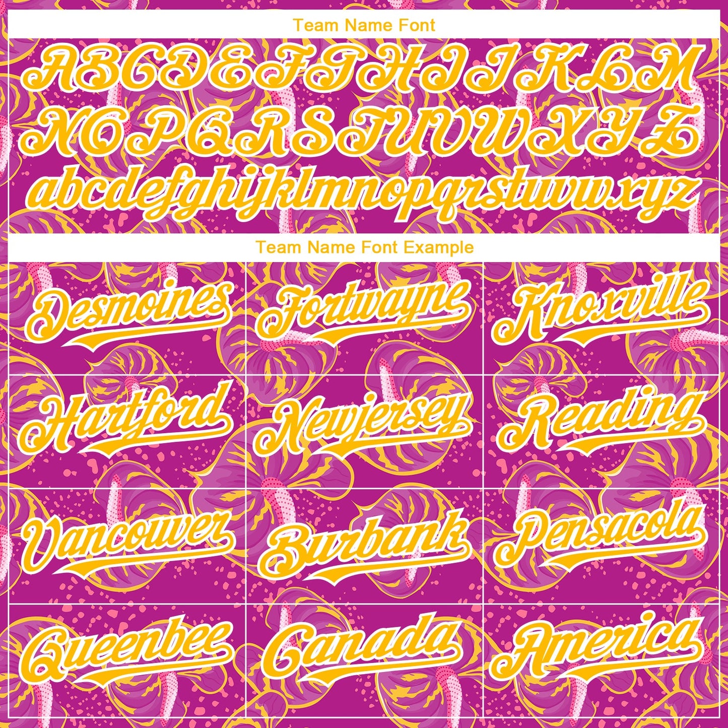 Custom Deep Pink Gold-White 3D Pattern Design Tropical Anthurium Flower Authentic Baseball Jersey - Sky-Custom
