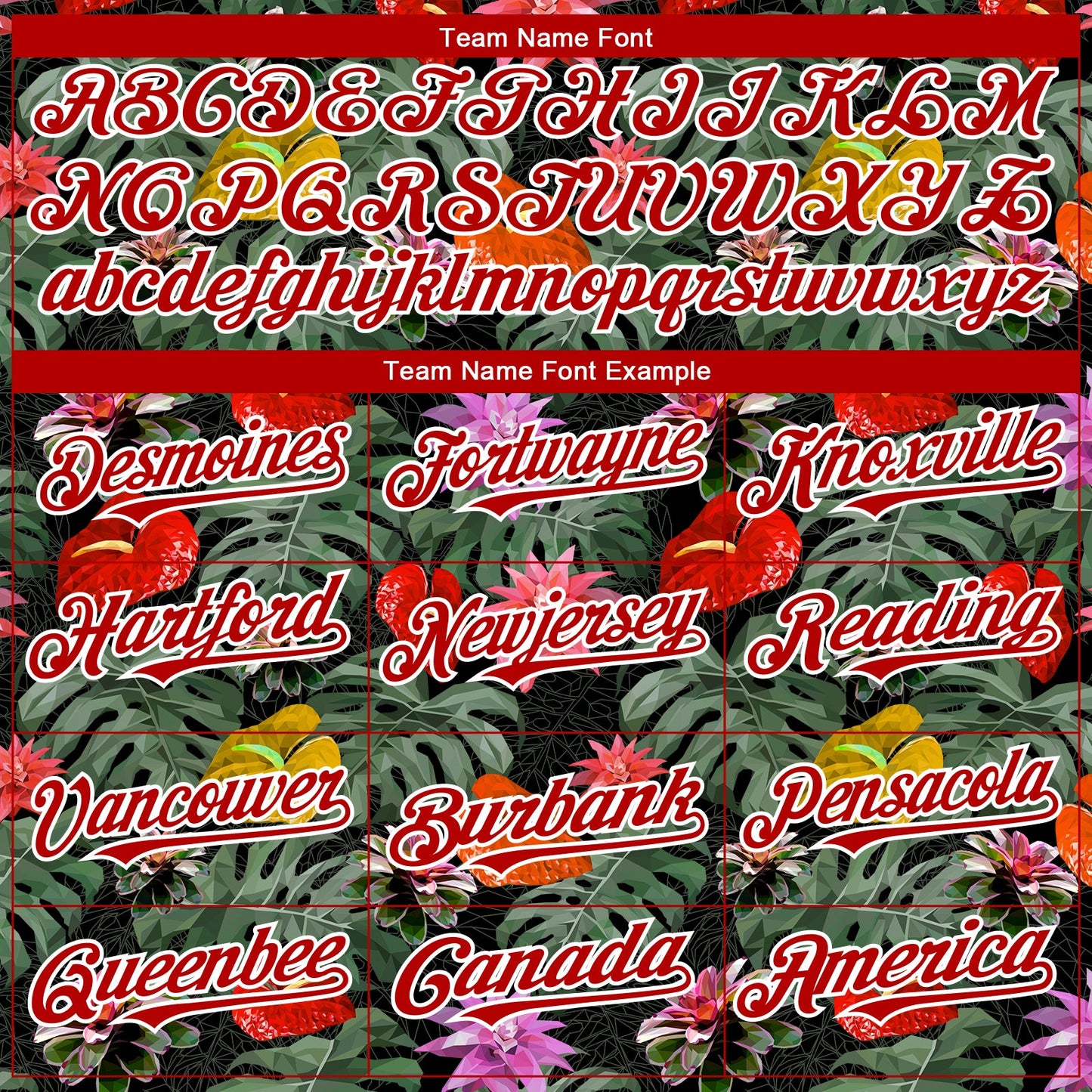 Custom Kelly Green Red-White 3D Pattern Design Tropical Anthurium Flower Authentic Baseball Jersey - Sky-Custom