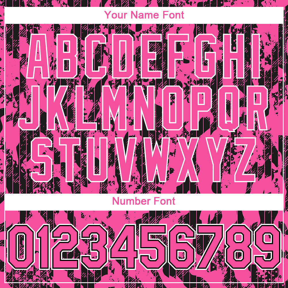 Custom Pink Black-White 3D Pattern Design Abstract Fluid Authentic Baseball Jersey - Sky-Custom