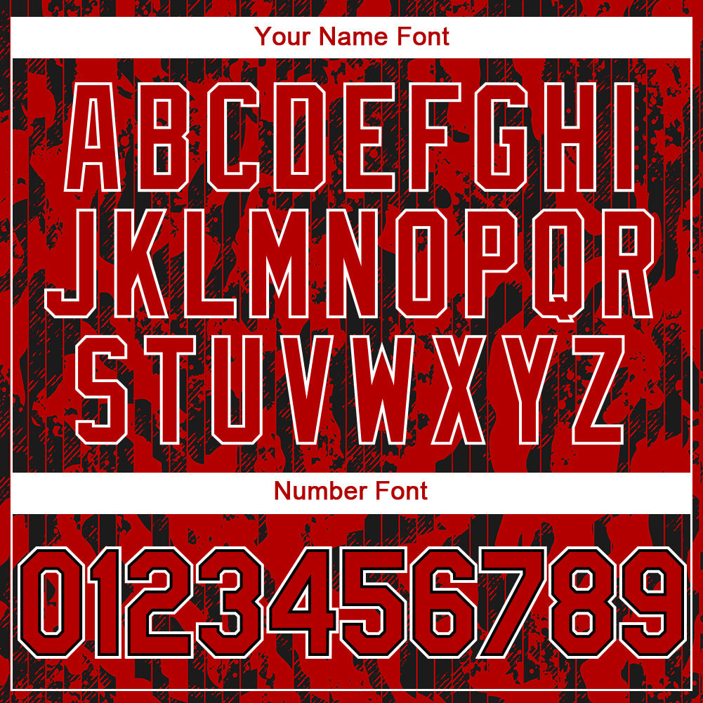 Custom Red Black-White 3D Pattern Design Abstract Fluid Authentic Baseball Jersey - Sky-Custom