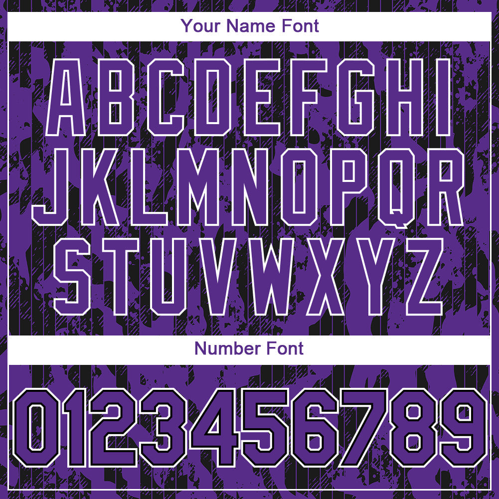 Custom Purple Black-White 3D Pattern Design Abstract Fluid Authentic Baseball Jersey - Sky-Custom