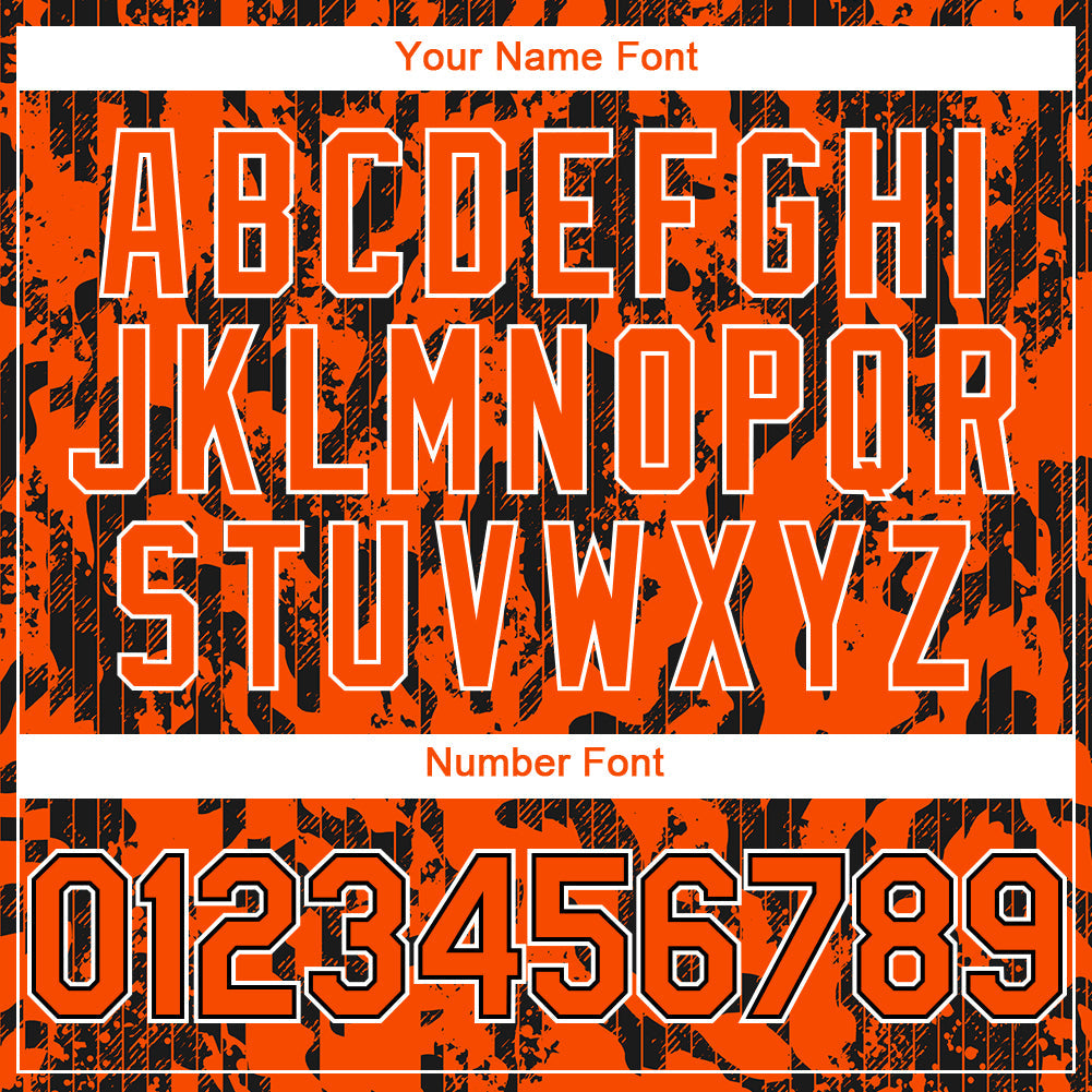 Custom Orange Black-White 3D Pattern Design Abstract Fluid Authentic Baseball Jersey - Sky-Custom