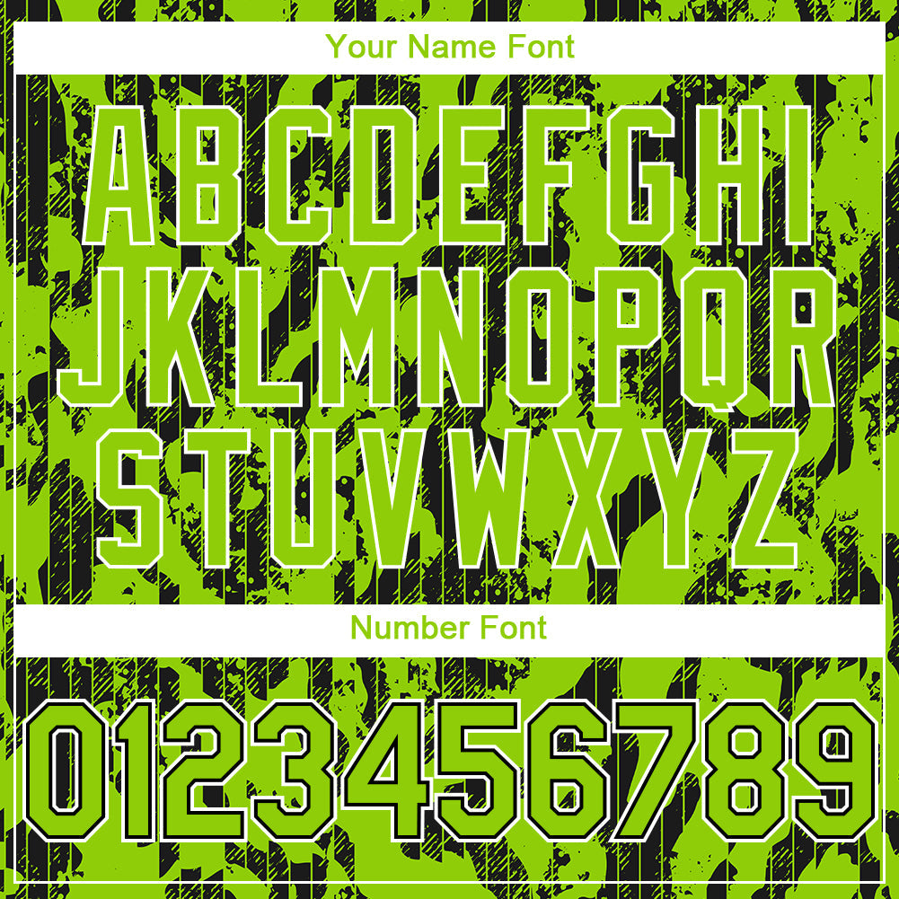Custom Neon Green Black-White 3D Pattern Design Abstract Fluid Authentic Baseball Jersey - Sky-Custom