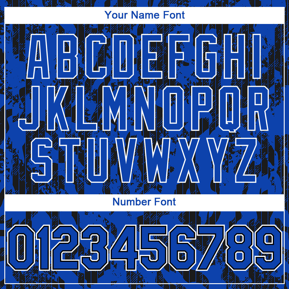 Custom Thunder Blue Black-White 3D Pattern Design Abstract Fluid Authentic Baseball Jersey - Sky-Custom