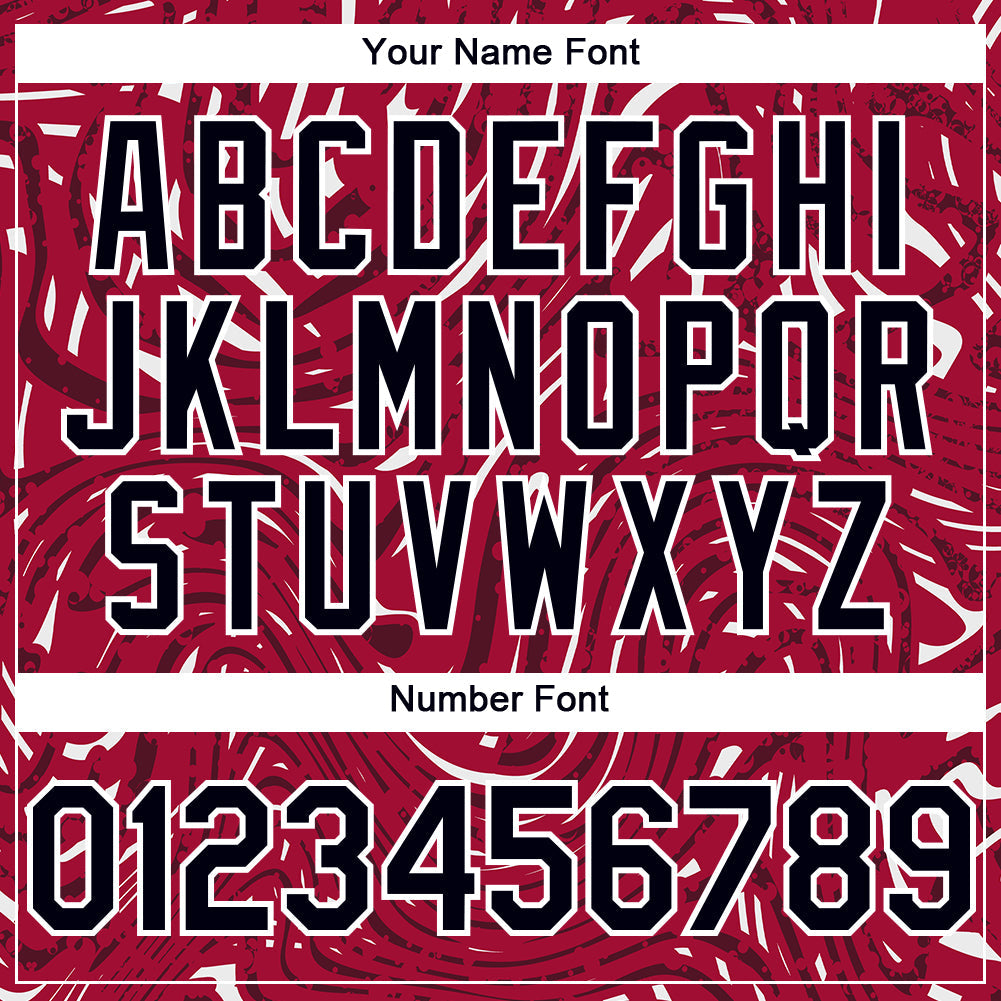 Custom Crimson Black-White 3D Pattern Design Abstract Fluid Authentic Baseball Jersey - Sky-Custom