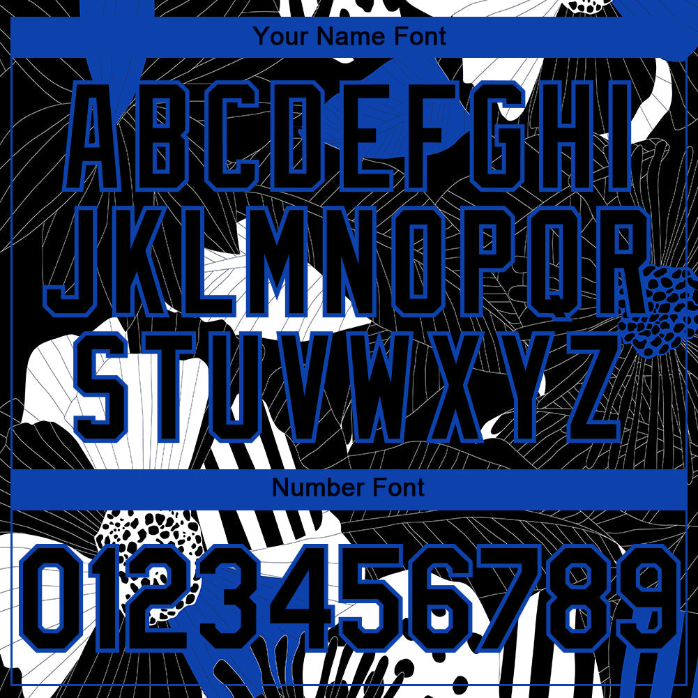 Custom Black Thunder Blue-White 3D Pattern Design Flower Authentic Baseball Jersey - Sky-Custom