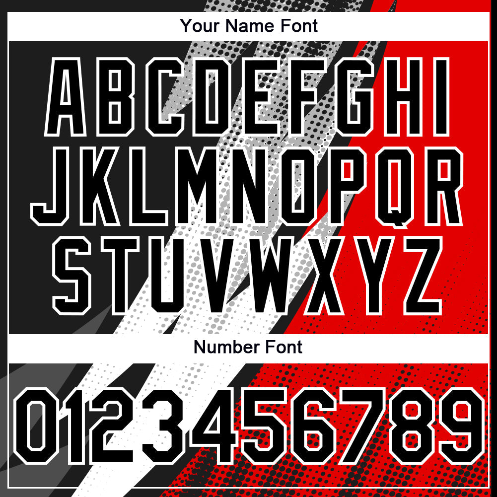 Custom Black Red-White 3D Pattern Design Geometric Shape Authentic Baseball Jersey - Sky-Custom