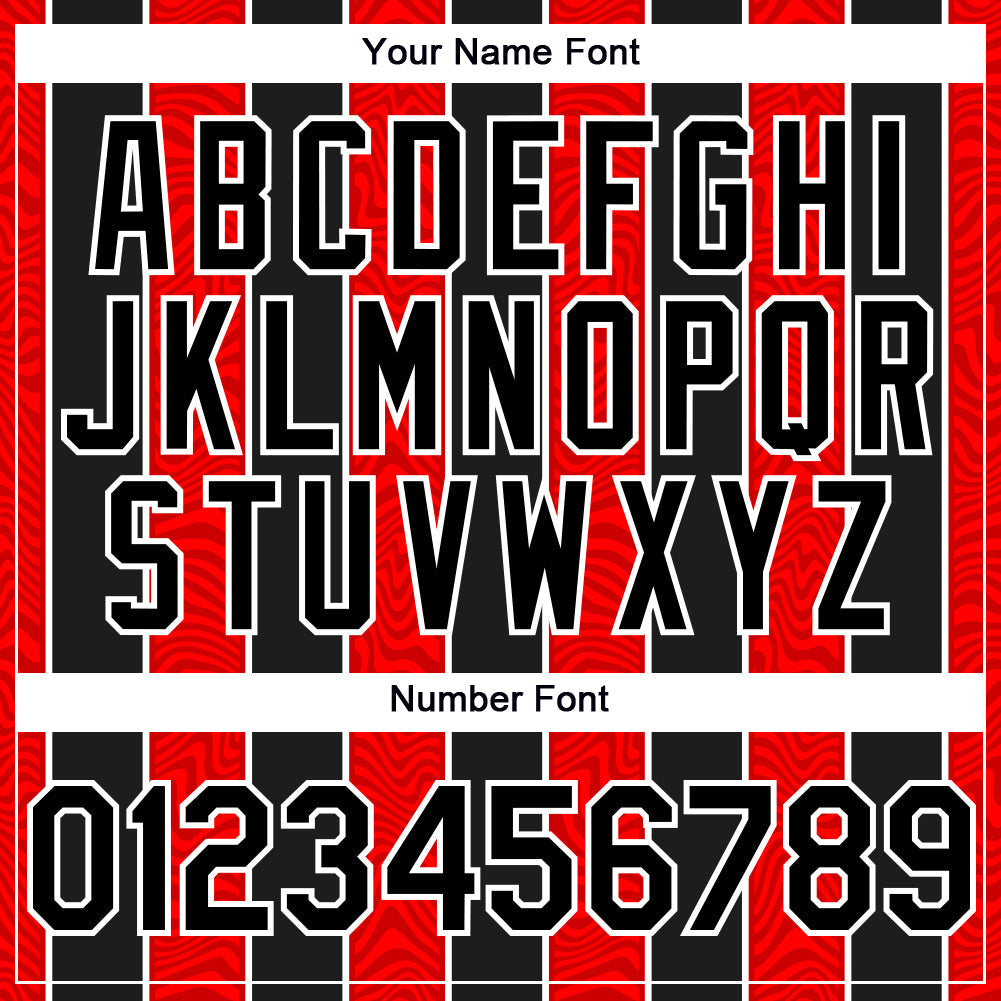 Custom Red Black-White 3D Pattern Design Stripe Authentic Baseball Jersey - Sky-Custom